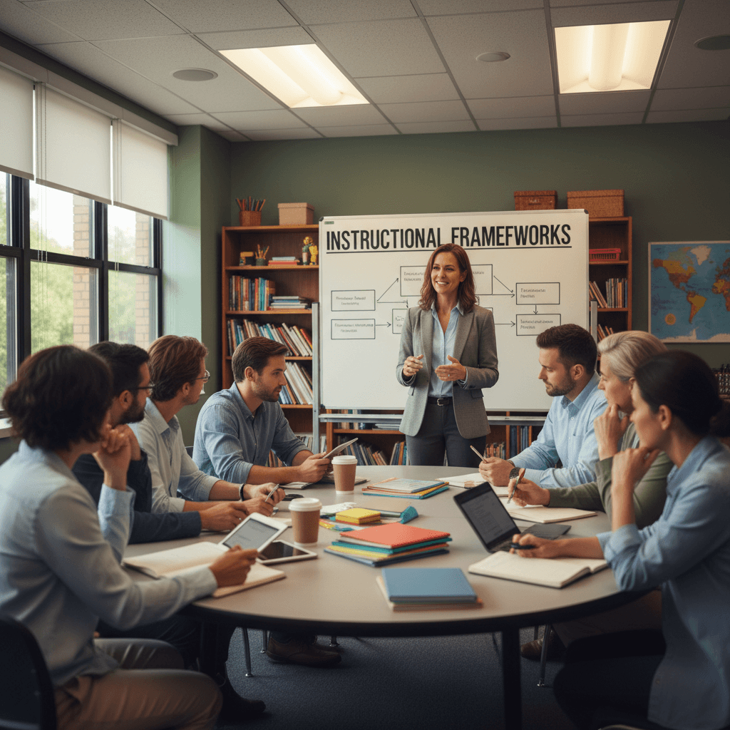 Educator leading a professional development workshop on instructional strategies