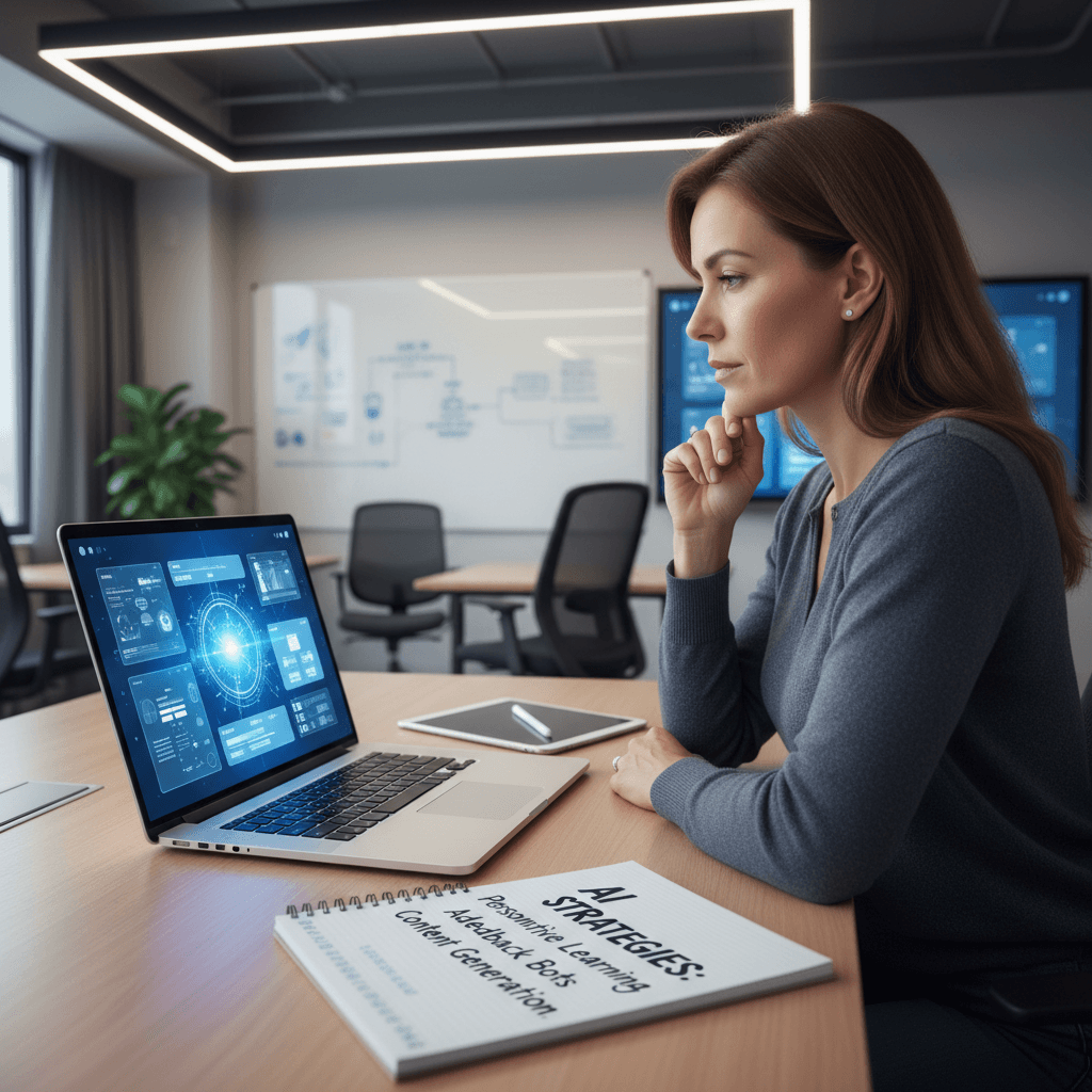 Educator developing an AI-integrated lesson plan with ethical implementation strategies